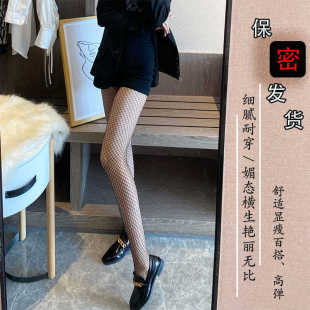 渔网袜jk黑丝袜女ins潮连裤 黑色丝袜ins风丝袜 黑丝网格网袜春秋款