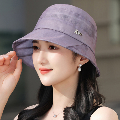 夏季薄款优雅妈妈气质盆帽