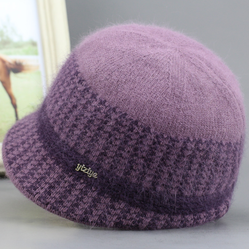 中老年人帽子女士针织帽秋冬天加绒加厚妈妈保暖老太太奶奶毛线帽