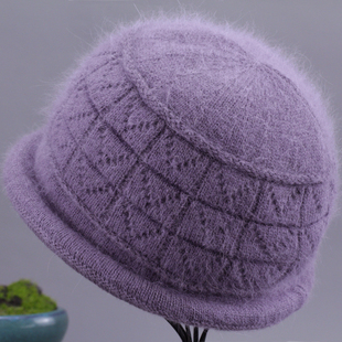 中老年人帽子女秋冬天加绒厚针织帽妈妈奶奶保暖毛线帽老太太棉帽