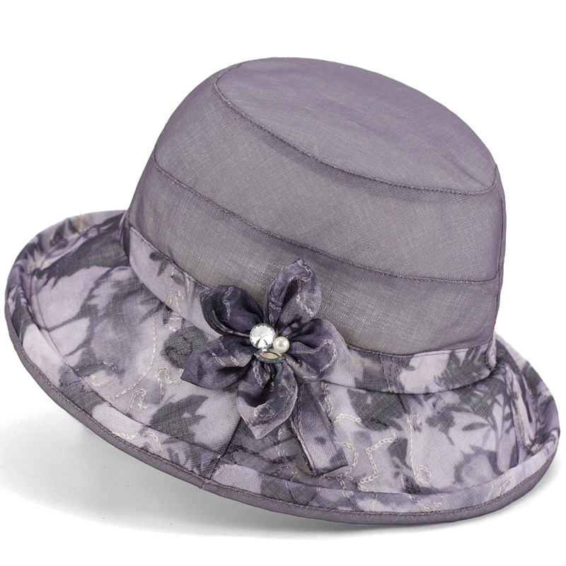 女士春夏季防晒遮阳帽妈妈透气薄款盆帽中老年人奶奶夏天渔夫帽薄
