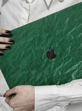 SHELL丨适用于Macbook保护壳华为笔记本电脑14新款外壳丝绒绿色褶皱macbookairM4软13.3M2ProM313英寸15/16寸