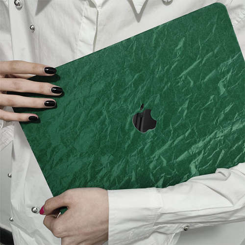 Macbook电脑保护壳绿色丝绒褶皱
