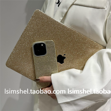 SHELL丨适用于MacBook苹果笔记本Air13保护壳M5Pro14寸香槟金闪粉pro16Max夏日清新个性手机壳15寸简约电脑壳