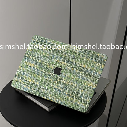 SHELL丨适用于Macbook保护壳华为笔记本16新款外壳草席纹绿色macbookair M2 13.3Pro13M3英寸软套16/15寸Max