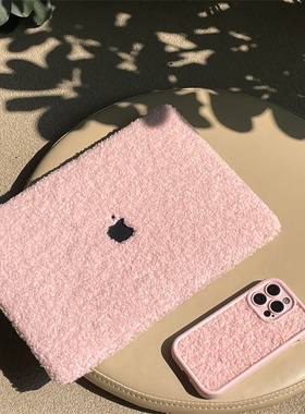 SHELL丨MacBook苹果笔记本Air13保护壳M2泰迪绒pro16/14/15寸粉色