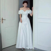 大码 胖MM新娘加大加肥轻奢旅拍简约出门纱显瘦 抹胸轻婚纱2025新款