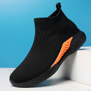 男士轻便软底高帮鞋黑色大码46春秋透气休闲运动潮流帆布45男款鞋