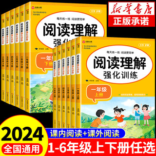 2024阅读理解强化训练专项训练书一二三四五六年级上册下册人教版小学语文同步练习册每日一练小学生课外阅读训练题100篇一本