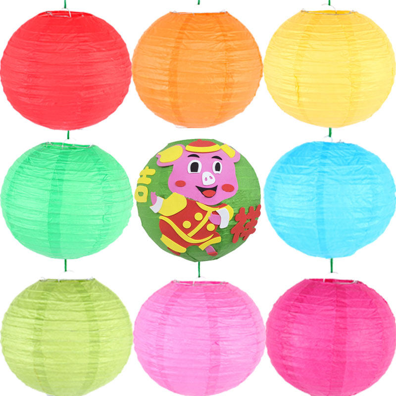 新年灯笼幼儿园装饰布置儿童diy绘画手工材料包元旦迎新春灯笼