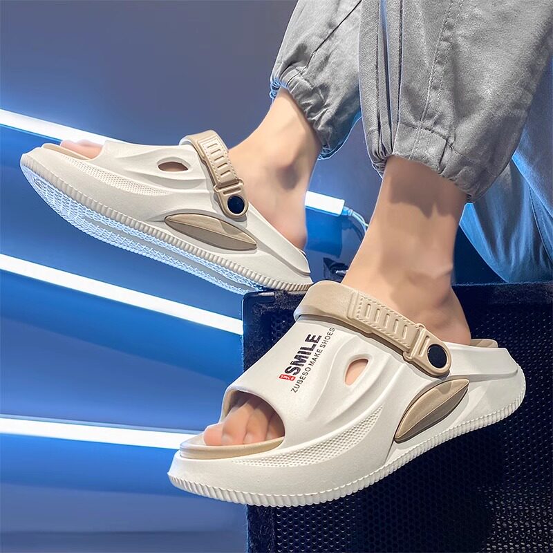 BEACH SHOES FOR MEN WEAR THICK-SOLED NON-SLIP DRIVING SLIPPERS FOR TEENAGERS IN SUMMER AND SPORTS SANDALS FOR OUTDOOR TRENDY MEN