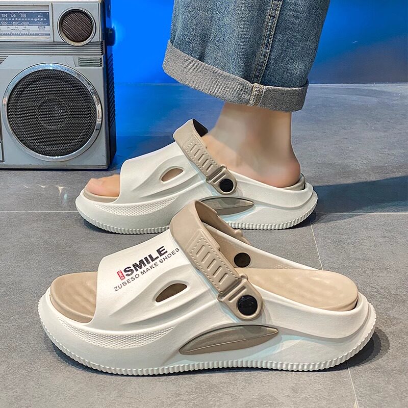 BEACH SHOES FOR MEN WEAR THICK-SOLED NON-SLIP DRIVING SLIPPERS FOR TEENAGERS IN SUMMER AND SPORTS SANDALS FOR OUTDOOR TRENDY MEN