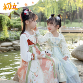 初立原创汉服女童装 春装 儿童国风连衣裙女孩表演服 小仙兔