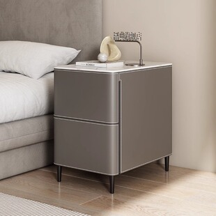 2025窄床头柜边几小型现代简约创意全实木网红圆形ins风简约现代