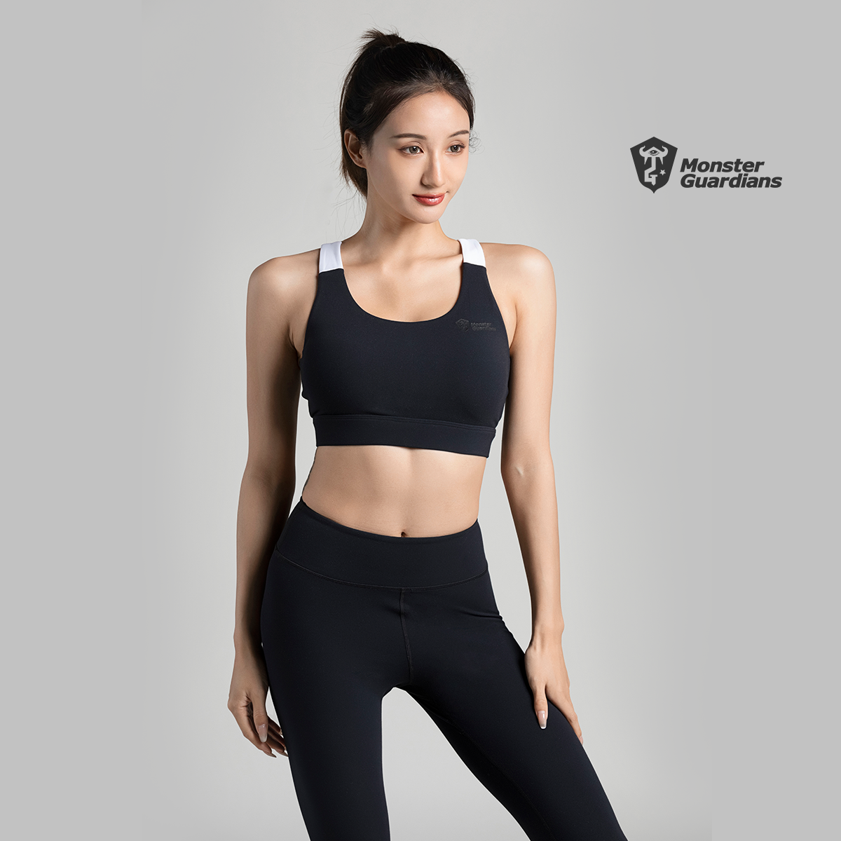 MonsterGuardians 双层磨毛美背中强度运动文胸 高级感瑜伽服背心
