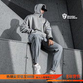 Monster 加绒保暖宽松卫衣 冬季 Guardians 男子灰色运动连帽长袖
