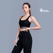 u领内搭美背打底上衣 女子黑色反光印运动背心 Monster Guardians