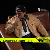 Monster 翻领皮衣夹克外套 Guardians勇者无畏系列男立体刺绣工装