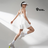 Monster Guardians带胸垫连体打底防晒高弹网球羽毛球运动连衣裙