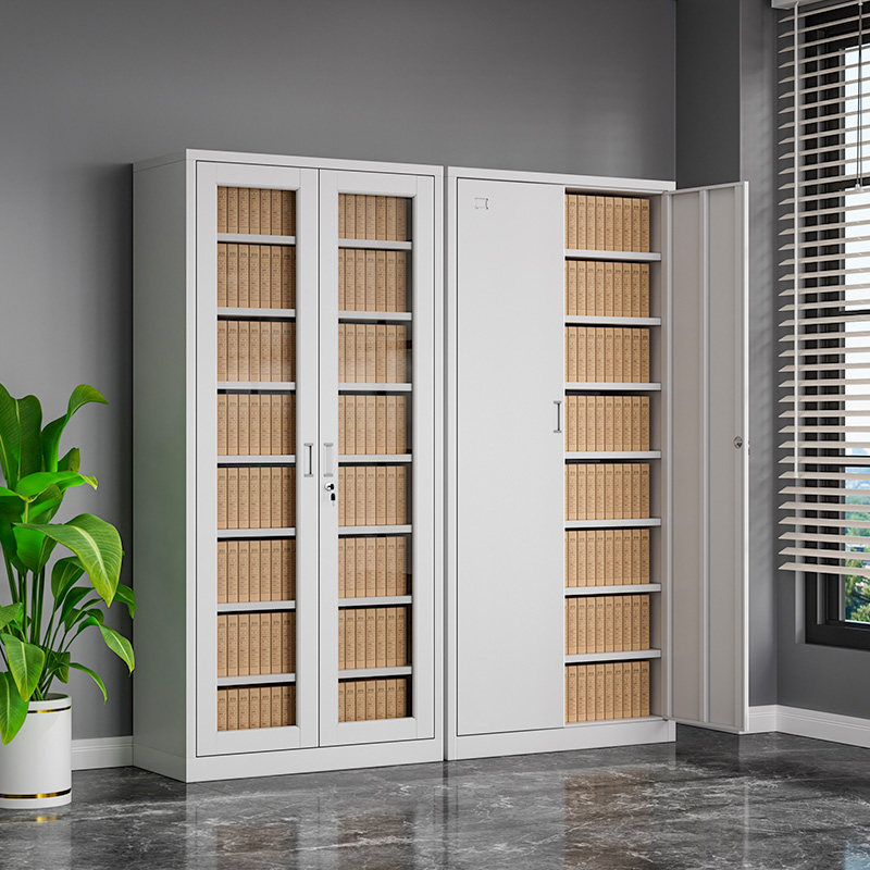 会计财务凭证柜钢制通玻资料专用档案柜铁皮储物办公室置物文件柜