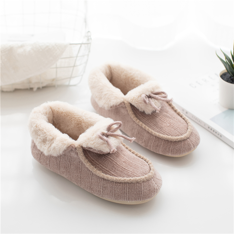 月子厚底家居冬天室内毛绒棉拖鞋