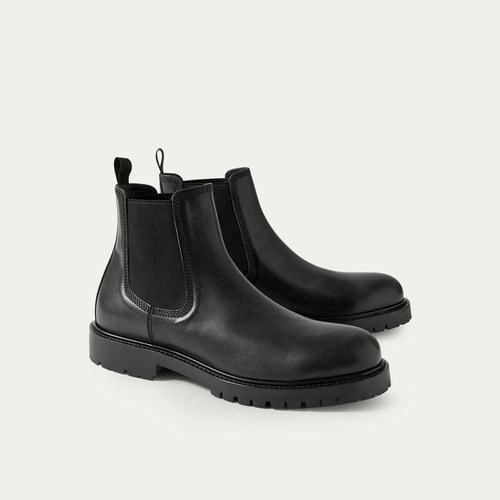 真皮切尔西靴男时尚休闲中帮