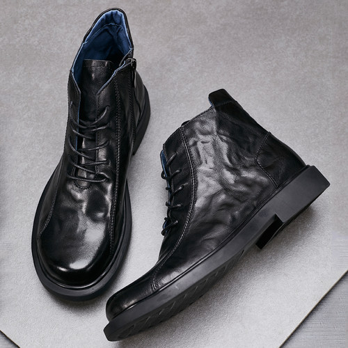 马丁靴男高帮英伦风复古靴子