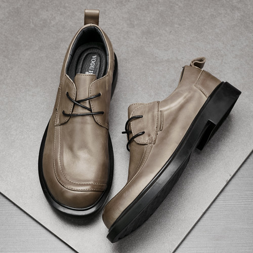 皮鞋男士时尚休闲系带青年商务