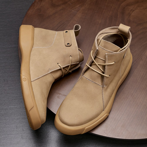 复古靴子牛皮青年马丁靴2023秋冬