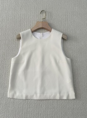 Th同款 2025早秋新款女装 三醋酯混纺圆领无袖衬衫马甲 P0509515