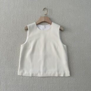 2025早秋新款 马甲 女装 衬衫 P0509515 三醋酯混纺圆领无袖 Th同款