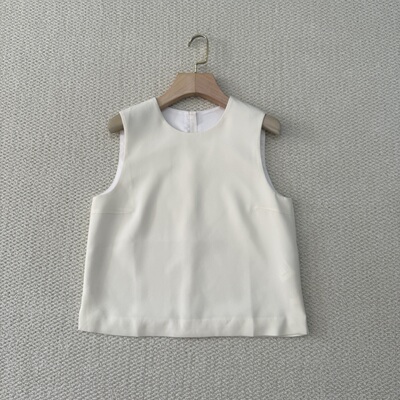 Th同款 2025早秋新款女装 三醋酯混纺圆领无袖衬衫马甲 P0509515