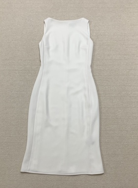 TH女装 经典款2024夏三醋酯鱼尾裙摆无袖修身包臀连衣裙 L0109606