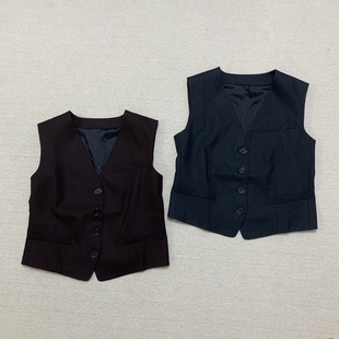 马甲 Th同款 羊毛法兰绒单排扣修身 女装 O0801105 2025早春新品