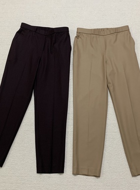 Th同款 2024秋冬新品女装 法兰绒羊毛窄腿锥形九分裤 M0801227