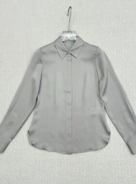 Th同款高定 2026春夏新款女装 桑蚕丝翻领修身长袖衬衫 M0102536