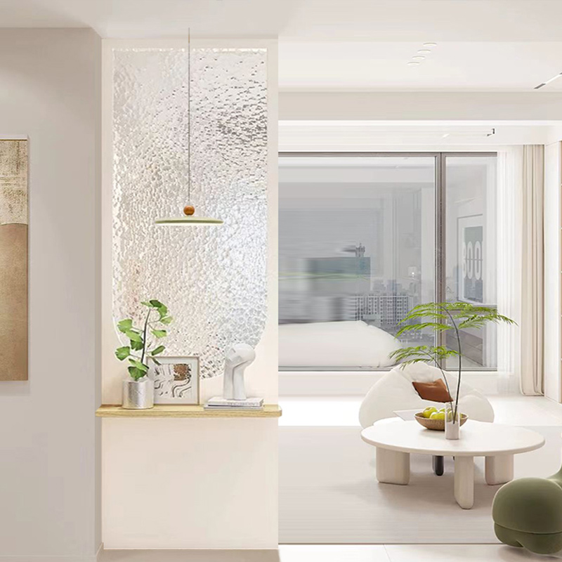 法式实木奶油风客厅入户屏风隔断