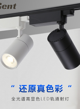 led轨道射灯智能调光高显色可调角度服装店展厅商用cob明装导轨灯