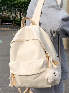 原创小众设计帆布书包女大学生文艺学院风高中学生双肩男生小背包