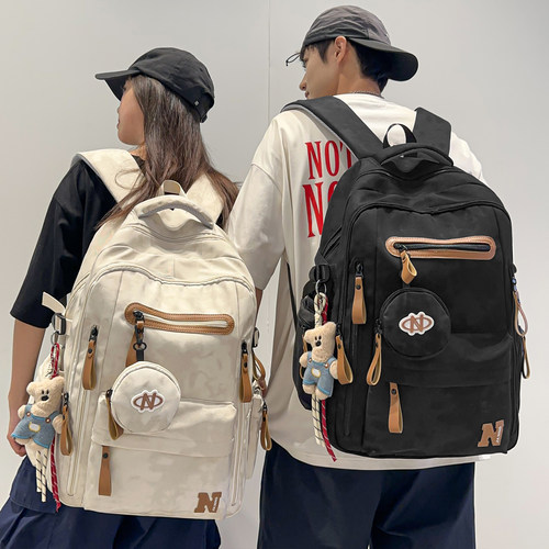 减负护脊宽肩带书包男初中高中大学生大容量双肩包女16寸电脑背包