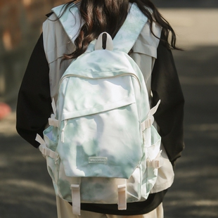 潮流休闲扎染双肩包男女百搭高中大学生背包减负旅行包初中生书包