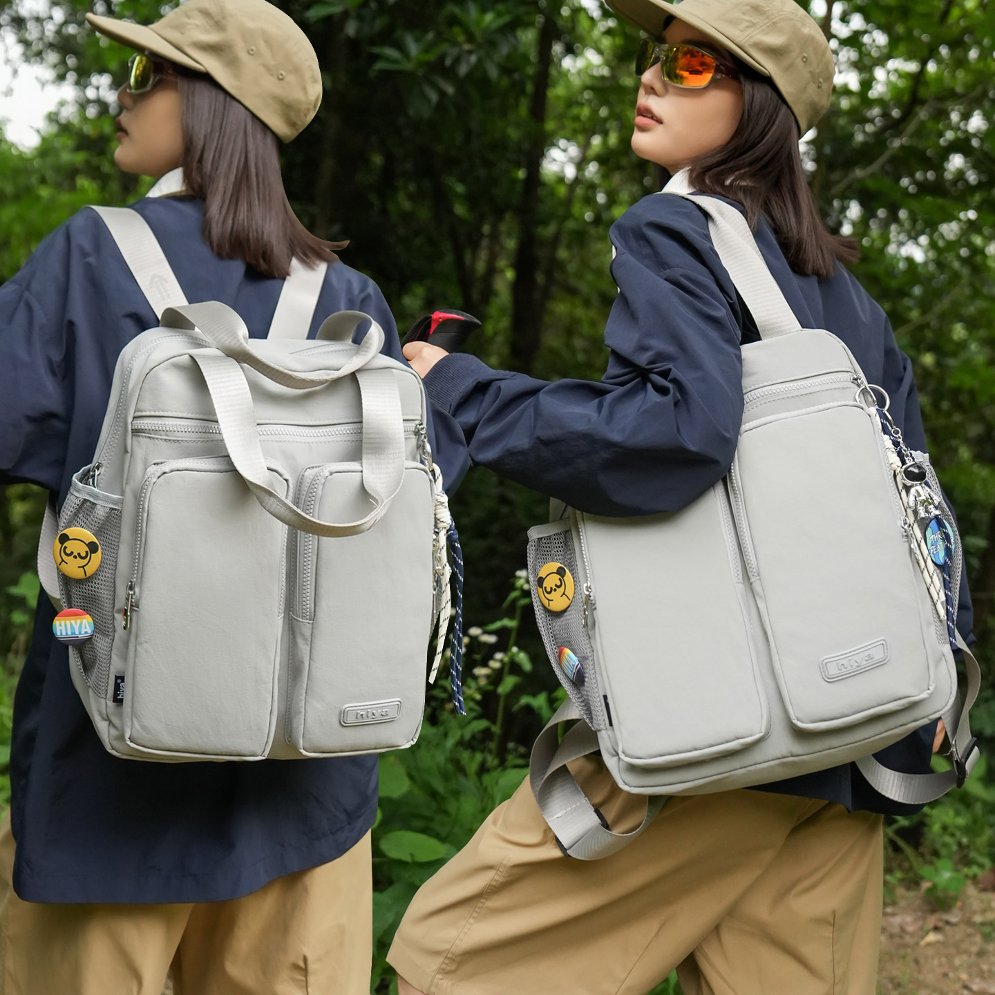 可单肩双肩两用包女轻便旅行包14寸电脑手提包男大学生书包双肩包