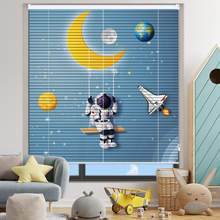 儿童房窗帘遮光百叶帘免打孔2024新款遮挡帘遮阳防晒卡通图案升降