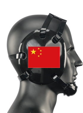 GEYI摔跤护耳,柔术护耳,国旗贴纸护耳.配下巴杯黑色(成人&青年款)