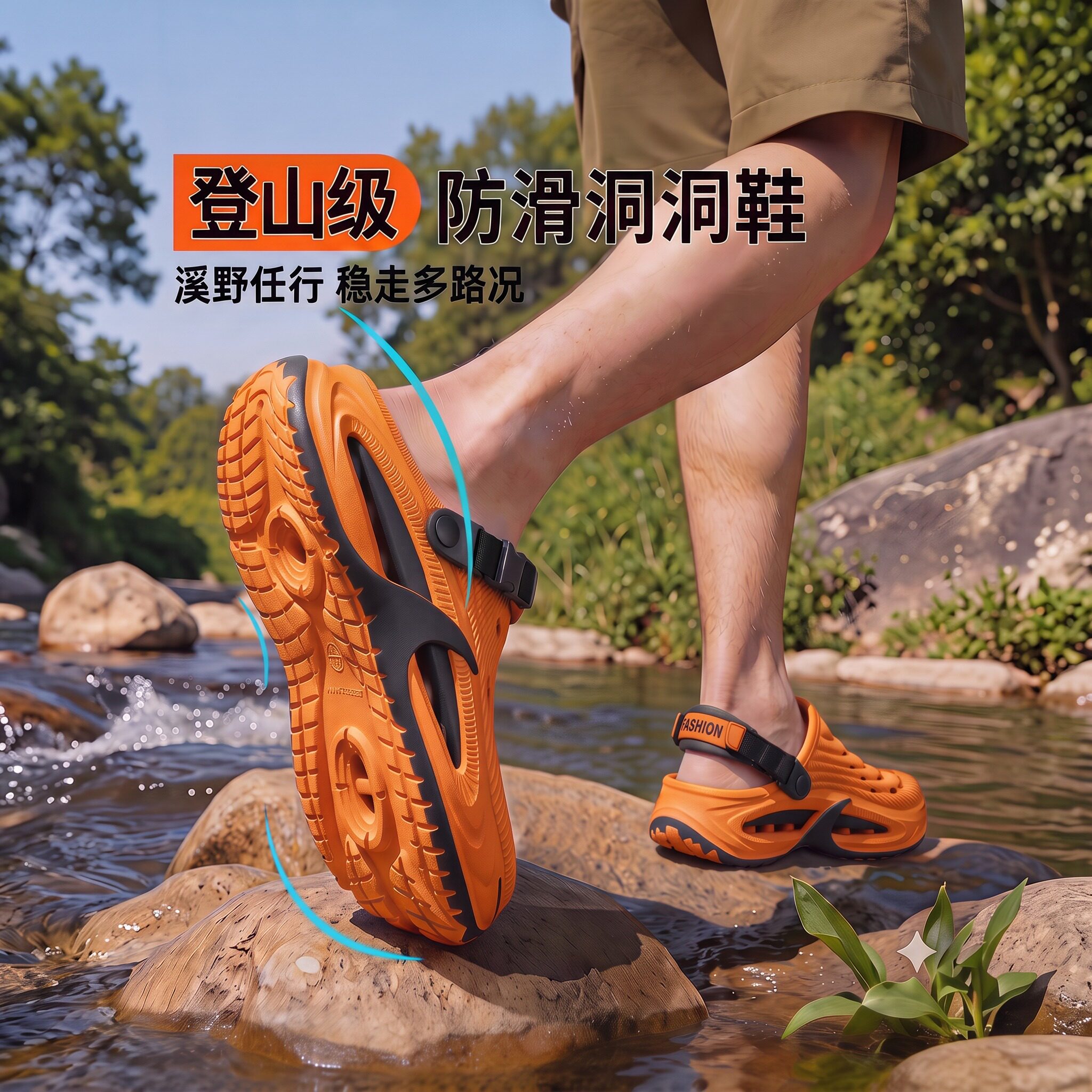 洞洞鞋男款2026新款夏季外穿厚底防滑防