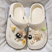 女款 2025新款 夏季 煤球洞洞鞋 外穿厚底增高EVA海边防滑沙滩凉鞋 女