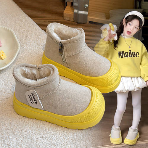 儿童2025新款冬季厚底雪地靴