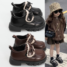 女童皮鞋加绒二棉鞋2025秋冬季新款儿童英伦风厚底鞋子玛丽珍棉鞋