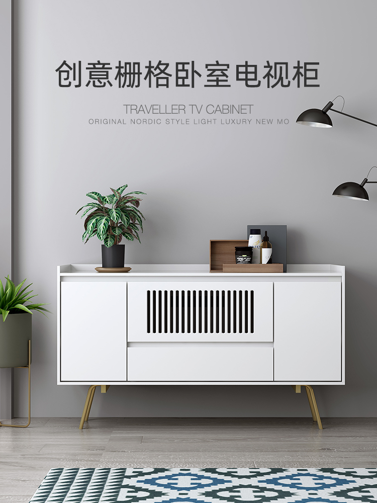 Door Nordic dining cabinet Light luxury entrance cabinet Bedroom TV cabinet High style master bedroom Modern simple paint small storage