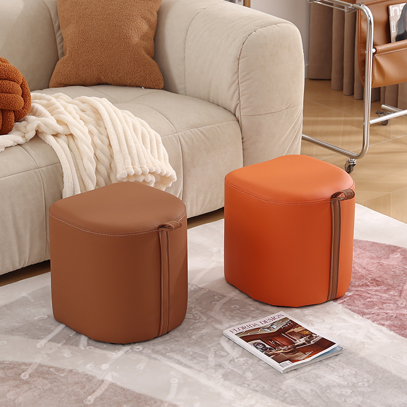 北欧网红猫爪皮化妆台椅子卧室轻奢高级感梳妆凳现代简约圆凳子